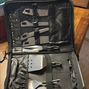 Eddie Bauer Black BBQ Grill Tool Set with Case